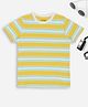 Pantaloons Junior Cotton Knit Half Sleeves Striped Tee - Yellow