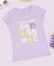 Pantaloons Junior Cotton Knit  Half Sleeves Typography & Floral Printed Tee - Lilac