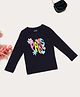 Pantaloons Junior Cotton Knit Full Sleeves Paris Text Printed Tee - Black