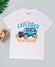 Pantaloons Junior Cotton Knit Half Sleeves Explorer Text Printed Tee - White
