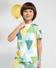 Pantaloons Junior Cotton Knit Half Sleeves Tree Printed Tee - White