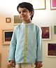 Love the World Today Cotton Silk Woven Full Sleeves Polka Dots Detailed  Kurta - Light Blue