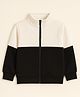 Aww Hunnie Fleece Woven Full Sleeves Cut & Sew Light Winter Sweatjacket - White