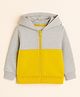 Aww Hunnie Fleece Woven Full Sleeves Cut & Sew Light Winter Hooded Sweatjacket - Yellow