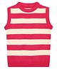 Elefantino Knit Sleeveless Striped Vest - Magenta & White