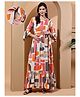 Moms Maternity Cotton Woven Three Fourth Sleeves Geometeric Printed Maternity Dress With Concealed Front Zippers Nursing Access   - Grey