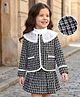 Mark & Mia Woven Full Sleeves Checks Party Suit - Black
