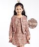 Mark & Mia Woven Checks Party Dress & Full Sleeves Jacket - Multicolor