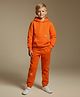 Cherry Crumble By Nitt Hyman Knit Full Sleeves Solid WInter Unisex Hooded Sweatshirt & Joggers Set - Orange