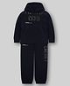 Cherry Crumble By Nitt Hyman Knit Full Sleeves Typography Printed WInter Unisex Hooded Sweatshirt & Joggers Set - Navy Blue