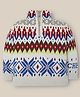 Cherry Crumble By Nitt Hyman Cotton Knit Full Sleeves Abstract Designed HIgh Neck Unisex Sweater - Multi Colour