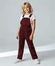 Cherry Crumble By Nitt Cotton Woven Sleeveless Solid Dungaree - Maroon