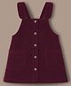 Cherry Crumble By Nitt Hyman  Cotton Woven Solid Pinafore Dress -Wine