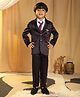 P-MARK Cotton Knit Full Sleeves Rhinestones Embellished 4 Piece Party Suit With Tie Set - Purple