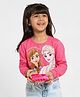 Pantaloons Junior Cotton Knit Disney Frozen Featuring Full Sleeves Elsa & Anna Printed Tee - Pink