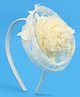 Aye Candy Floral Applique Detailed Sequins Embellished Hair Band - Cream
