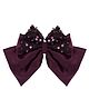 Aye Candy Sequins Embellished Layered Bow Applique Detailed Alligator Hair Clip - Purple
