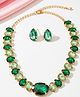MANSIYAORANGE Green Color AD & CZ Cubic Zerconia Crystal Gemstone-Studded Jewelry Set - 25 g