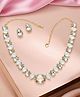 MANSIYAORANGE Golden White Color AD & CZ Cubic Zerconia Crystal Gemstone-Studded Jewelry Set - 25 g