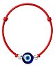 Darshraj Jewels 925 Sterling Silver Handmade Evil Eye & Silver Ball Anklet - Red