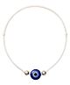 Darshraj Jewels 925 Sterling Silver Handmade Evil Eye & Silver Ball Anklet - White