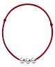 Darshraj Jewels Handmade 925 Sterling Silver Ball 3 Moving Thread Anklet - Red