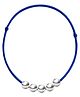 Darshraj Jewels 925 Sterling Silver 5 Ball Handmade Thread Anklet - Blue