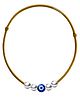 Darshraj Jewels 925 Sterling Silver Handmade Thread Anklet with Evil Eye Charm & 4 Silver Ball - Yellow