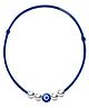 Darshraj Jewels 925 Sterling Silver Handmade Thread Anklet with Evil Eye Charm & 4 Silver Ball - Blue