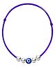 Darshraj Jewels 925 Sterling Silver Handmade Thread Anklet with Evil Eye Charm & 4 Silver Ball - Purple