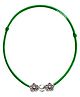 Darshraj Jewels Handmade 925 Sterling Silver Thread Anklet with Flower & Ball Beads - Green
