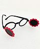 Neska Moda Floral Designed Flip Up Frame Unisex Sunglasses - Black & Red