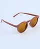 Neska Moda Solid UV Protection Round Unisex Sunglasses - Brown