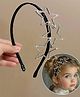 Ziory Stars Applique Detailed & Rhinestones Embellished Hair Band - Silver & Black