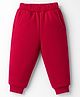 Zero Knit Full Length Solid Colour Fleece Pant - Red