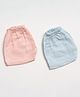AARIRO 100% Muslin Woven Pack Of 2 Solid Shorts - Blue & Pink