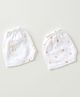 AARIRO 100% Muslin Woven Pack Of 2 Bunnies & Butterflies Printed Shorts - White