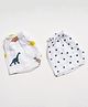AARIRO 100% Muslin Woven Pack Of 2 Dinosaurs Printed Shorts - White