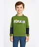 Sportking Cotton Blend Knit Full Sleeves Popular Text Printed Light Winter Sweatshirt - Green