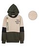 Sportking Cotton Blend Knit Full Sleeves Reconnected Text Printed Hooded Light Winter Sweatshirt - Beige