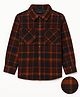 Sportking Knit Full Sleeves Plaid Checked Winter Shirt - Brown