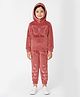 Sportking Cotton Blend Knit Full Sleeves Stone Embellished Butterfly Designed Night Suit Set - Onion