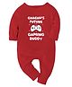 Zeezeezoo 100% Cotton Knit Family Theme Full Sleeves Chachus Future Gaming Buddy Text Printed Romper - Red