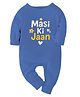 Zeezeezoo 100% Cotton Knit Family Theme Full Sleeves Masi Ki Jaan Text Printed Romper - White
