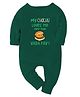 Zeezeezoo 100% Cotton Family Theme Knit Full Sleeves My Chachu Loves Me More Than Vada Pav Text Printed Romper - Forest Green