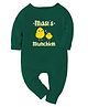 Zeezeezoo 100% Cotton Knit Family Theme Full Sleeves Masis Munchkin Text Printed Romper - Forest Green