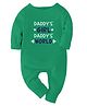 Zeezeezoo 100% Cotton Knit Family Theme Full Sleeves Daddys Girl Daddys World Text Printed Romper - Green