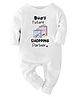 Zeezeezoo 100% Cotton Knit Family Theme Full Sleeves Buas Future Shopping Partner Text Printed Romper - White