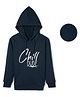 Sportking Cotton Blend Knit Full Sleeves Cool Dude Text  Printed Light Winter Hoodie - Navy Blue