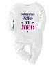 Zeezeezoo 100% Cotton Knit Family Theme Full Sleeves Mumma Papa Ki Jaan Text Printed Romper - White